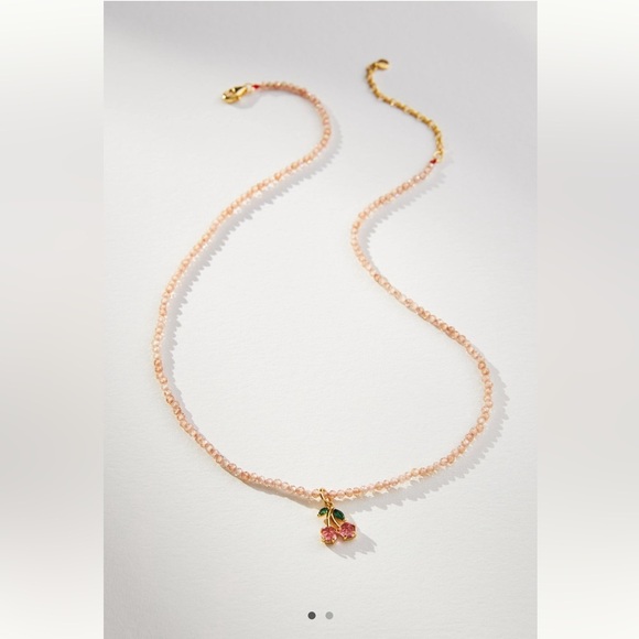 Anthropologie Beaded Crystal Charm Necklace - Picture 2 of 2